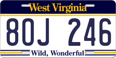 WV license plate 8OJ246