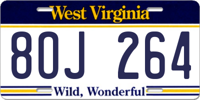 WV license plate 8OJ264