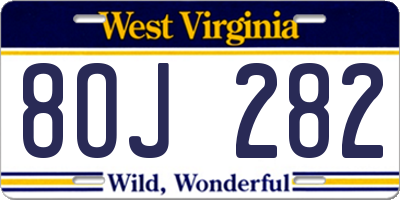 WV license plate 8OJ282
