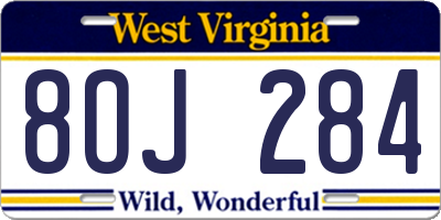WV license plate 8OJ284