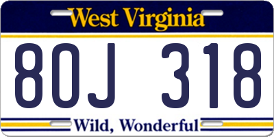 WV license plate 8OJ318