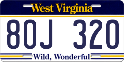 WV license plate 8OJ320