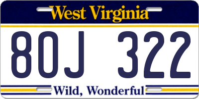 WV license plate 8OJ322