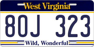 WV license plate 8OJ323