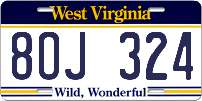 WV license plate 8OJ324