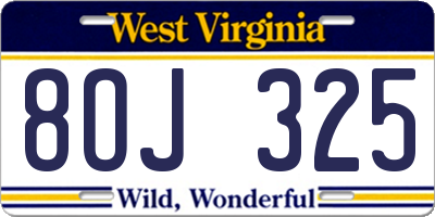 WV license plate 8OJ325