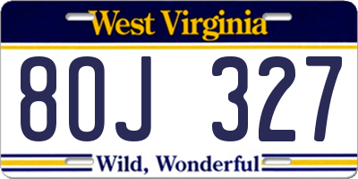 WV license plate 8OJ327