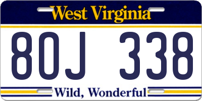 WV license plate 8OJ338