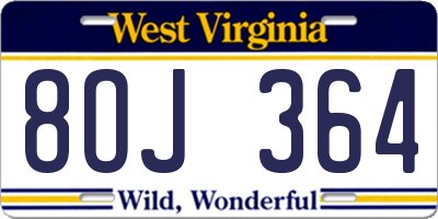 WV license plate 8OJ364