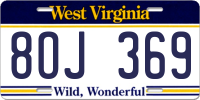 WV license plate 8OJ369