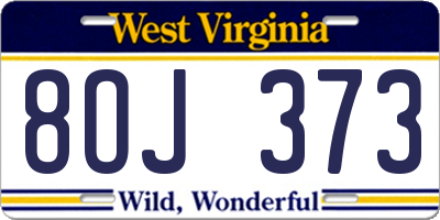 WV license plate 8OJ373