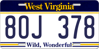 WV license plate 8OJ378