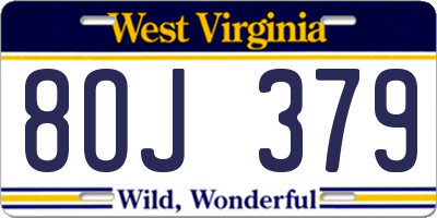 WV license plate 8OJ379