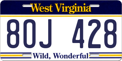 WV license plate 8OJ428