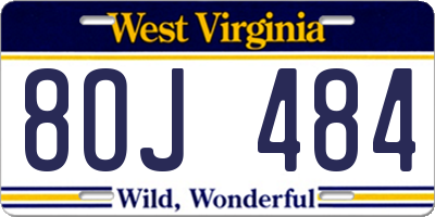 WV license plate 8OJ484