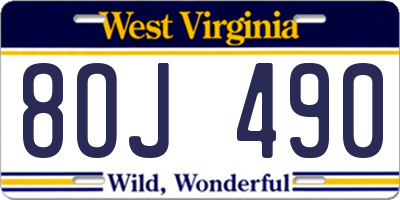 WV license plate 8OJ490