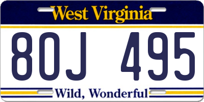 WV license plate 8OJ495