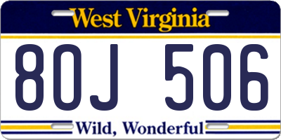 WV license plate 8OJ506