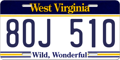 WV license plate 8OJ510