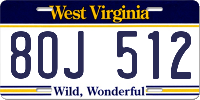 WV license plate 8OJ512