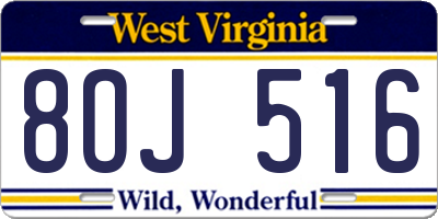 WV license plate 8OJ516