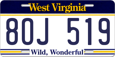WV license plate 8OJ519