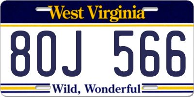 WV license plate 8OJ566