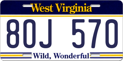 WV license plate 8OJ570