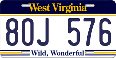WV license plate 8OJ576