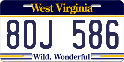 WV license plate 8OJ586