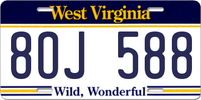 WV license plate 8OJ588