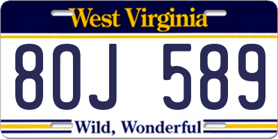 WV license plate 8OJ589