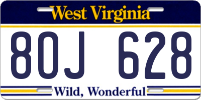 WV license plate 8OJ628