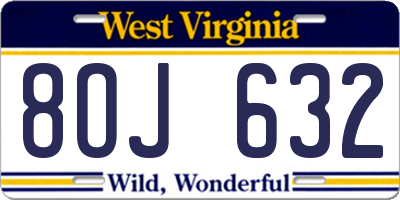 WV license plate 8OJ632