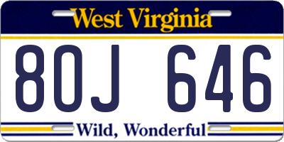 WV license plate 8OJ646