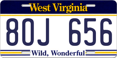 WV license plate 8OJ656