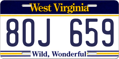 WV license plate 8OJ659
