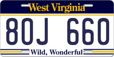 WV license plate 8OJ660