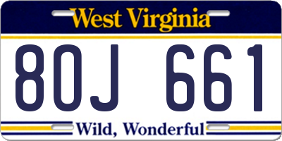 WV license plate 8OJ661