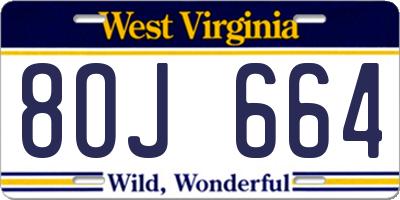WV license plate 8OJ664