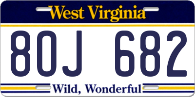 WV license plate 8OJ682