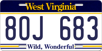 WV license plate 8OJ683