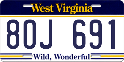 WV license plate 8OJ691