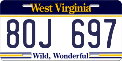 WV license plate 8OJ697