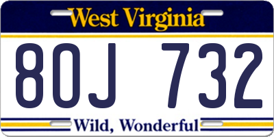 WV license plate 8OJ732