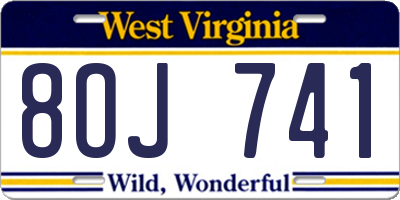 WV license plate 8OJ741