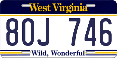 WV license plate 8OJ746