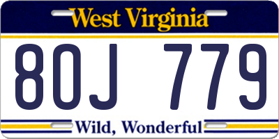 WV license plate 8OJ779