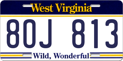 WV license plate 8OJ813