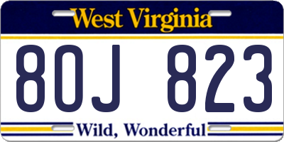 WV license plate 8OJ823